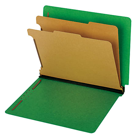 Pendaflex® End Tab Classification Folders, Letter Size, Dark Green, Box Of 10
