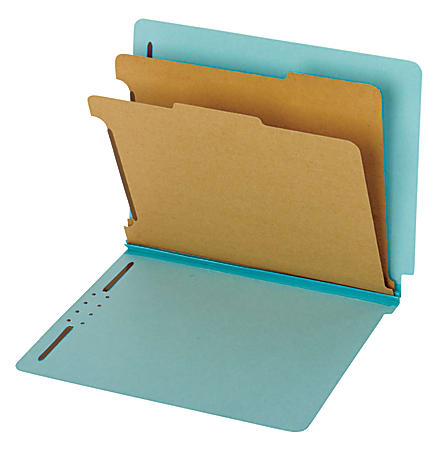 Pendaflex® End Tab Classification Folders, Letter Size, Blue,