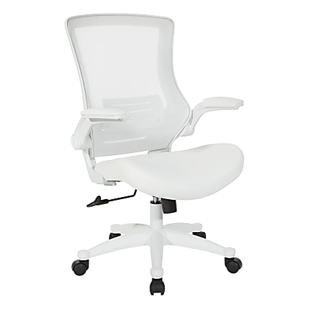 Office Star Work Smart Manager Chair, Faux Leather Desk Chair White