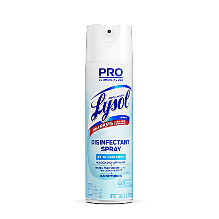 Lysol Professional Disinfectant Spray Crisp Linen Scent 19 Oz Bottle -  Office Depot
