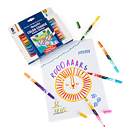 Crayola Color Change Doodle Markers Chisel Points Assorted Barrel  ColorsMulticolor Ink Pack Of 8 Markers - Office Depot