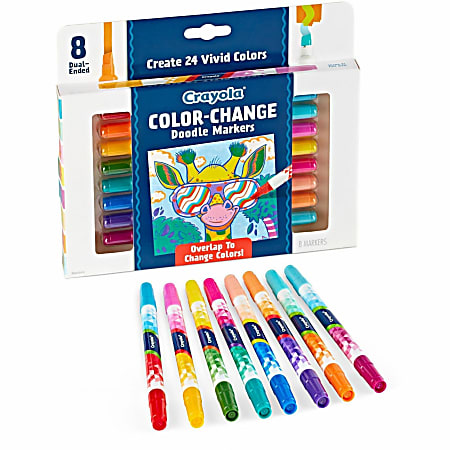 Crayola Color Change Doodle Markers Chisel Points Assorted Barrel