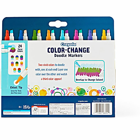 Crayola Doodle Draw Markers Ultra Fine Point Assorted Colors Pack Of 12  Markers - Office Depot