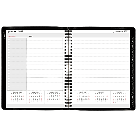Office Depot Brand Weekly Monthly Planner 7 x 9 Black January 2027 to ...