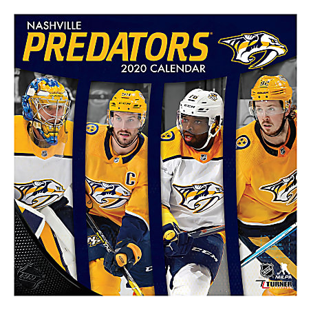 Turner Licensing Monthly Wall Calendar, 12" x 12", Nashville Predators, 2020