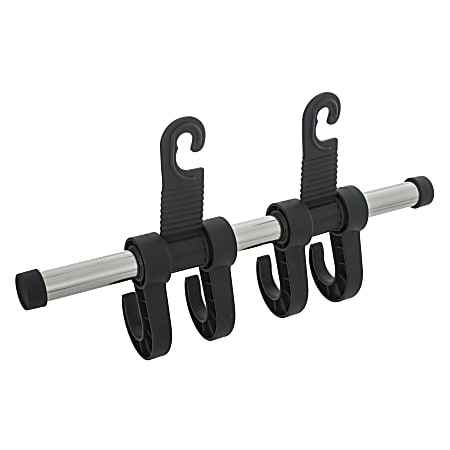MAXSA® Innovations 4-Hook Car Headrest Hanger, Black/Chrome