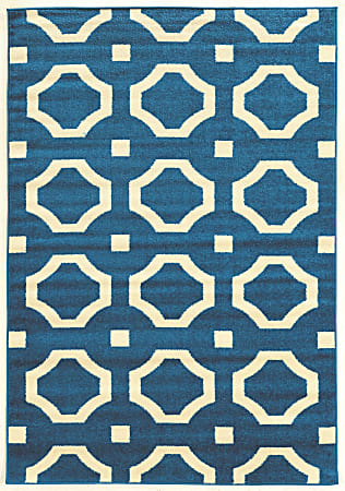 Linon Honora Area Rug, 8' x 10-9/53', Phin Blue/Ivory