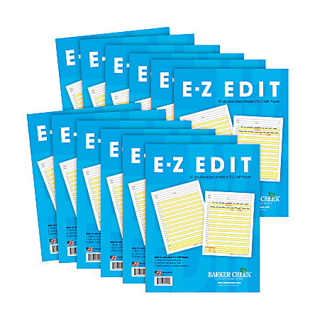 Barker Creek® E-Z Edit Paper Set, Grades 1-College, 50 Sheets, Pack Of 12