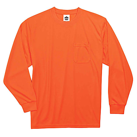 Ergodyne GloWear 8091 Non-Certified Long-Sleeve T-Shirt, X-Large, Orange