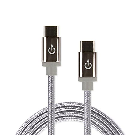 Limitless Innovations CableLinx Elite USB-C to USB-C Charge And Sync Braided Cable For Smartphones, Tablets And More, Gray, USBC-C72-003-GC