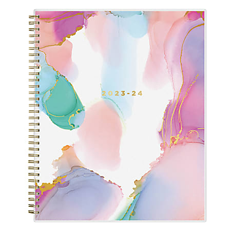 2023-2024 Blue Sky™ Ashley G Frosted Polypropylene Weekly/Monthly Academic Planner, 8-1/2" x 11", Multicolor Smoke, July 2023 to June 2024, 133681-A