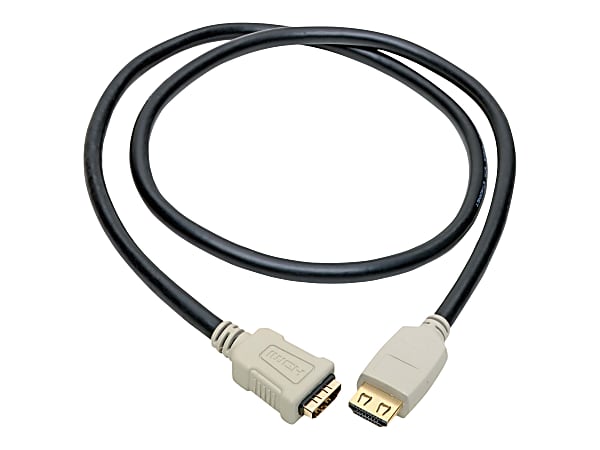 Tripp Lite HDMI 2.0b Extension Cable, 3&#x27;, Beige/Black