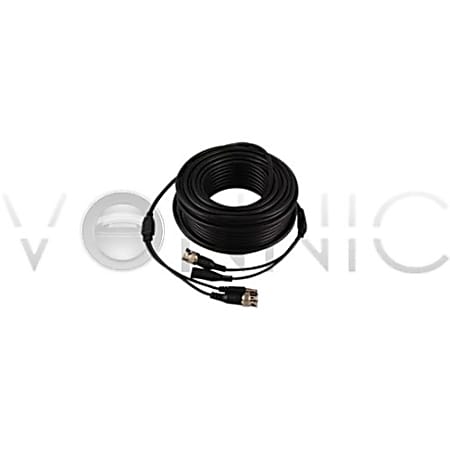Vonnic CB100B Bulk Siamese Cable For Surveillance Cameras, 100 Feet, Black