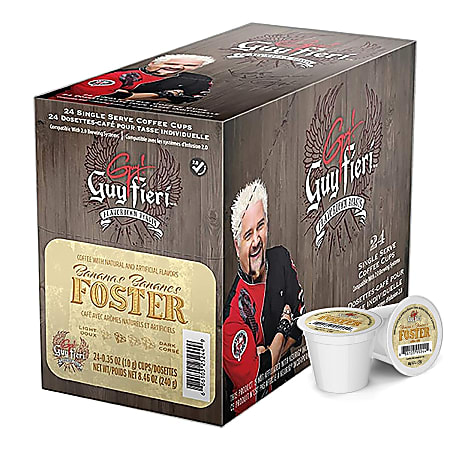 Guy Fieri Flavortown Roasts Single-Serve K-Cup Coffee, Bananas Foster, Box Of 24 Pods