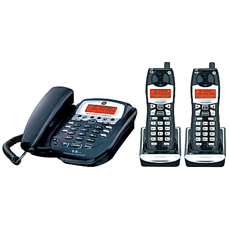 GE 25982EE3 5.8GHz Dual-Handset Cordless Phone With Corded Base, Answering And Caller ID/Call Waiting