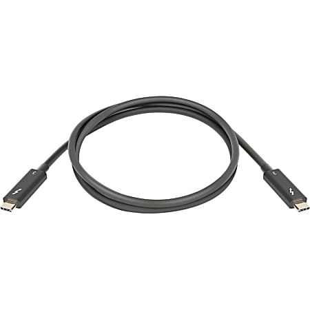 Lenovo Thunderbolt 3 Cable 0.7m - 2.30 ft Thunderbolt 3 Data Transfer Cable for Notebook, Docking Station - First End: 1 x USB Type C Male Thunderbolt 3 - Second End: 1 x USB Type C Male Thunderbolt 3 - 40 Gbit/s - Black