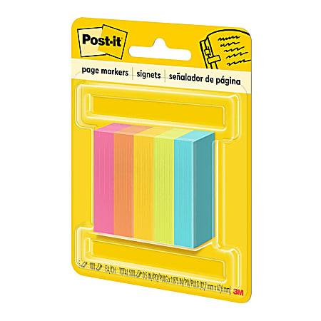 Post it Notes Page Markers 12 x 2 Electric Glow Colors 100