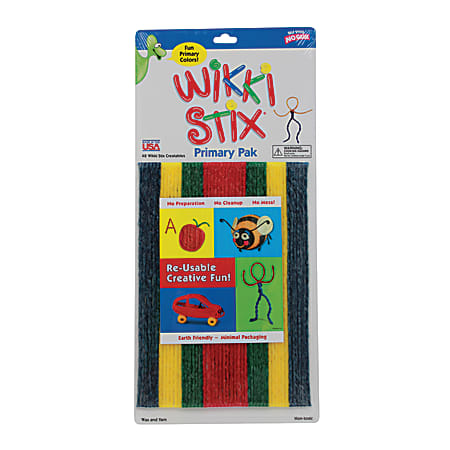 Wikki Stix® Original Wikki Stix, 8", Assorted Primary Colors, Pack Of 48