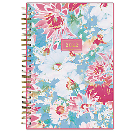 Blue Sky™ Frosted Weekly/Monthly Safety Wirebound Planner, 5" x 8", Wallflower, January to December 2022, 132783