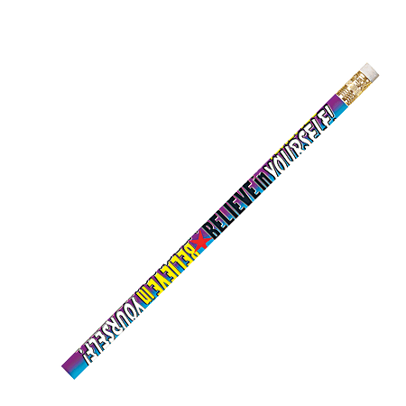 Musgrave Pencil Co. Motivational Pencils, 2.11 mm, #2 Lead, Believe In Yourself, Multicolor, Pack Of 144