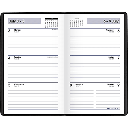 2023 2024 AT A GLANCE DayMinder Academic Weekly Planner 3 12 x 6 Black ...