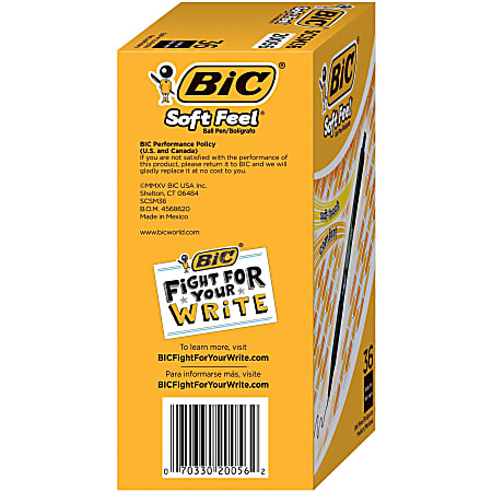 BIC Soft Feel Retractable Ballpoint Pens Medium Point 1.0 mm Black Barrel  Black Ink Pack Of 12 Pens - Office Depot
