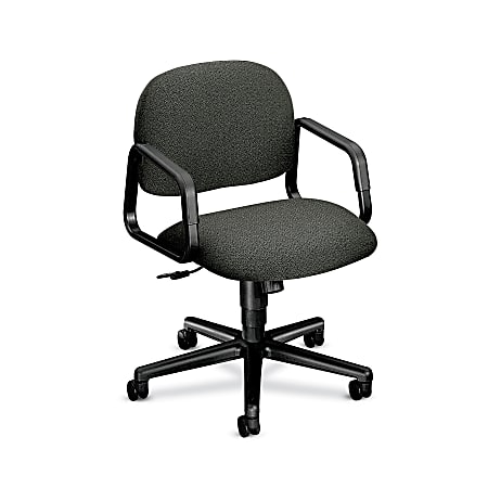 HON® 4000 Series Solutions Mid-Back Chair, 35 1/2"H x 26"W x 26 1/4"D Black Frame, Gray Fabric