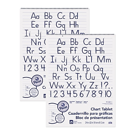 PACON GRID RULE CHART TABLET WHITE 24" X 32" 1" QUADRILLE 25 SHEETS