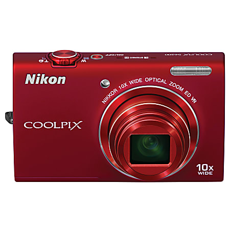 Nikon® Coolpix® S6200 16.0-Megapixel Digital Camera, Red