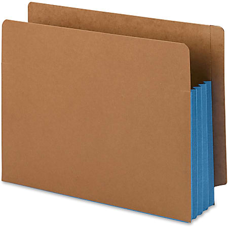 Smead® Extra-Wide Expansion End-Tab File Pockets, 12"W Body, Letter Size, 30% Recycled, Blue, Box Of 10