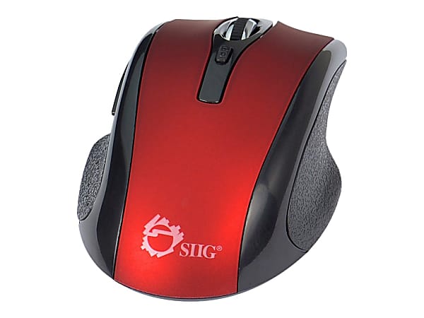 SIIG JK-WR0912-S2 - Mouse - optical - 6 buttons - wireless - 2.4 GHz - USB wireless receiver - red