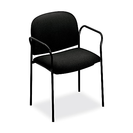 HON® 4051 Multipurpose Stacking Chairs With Arms, 30 3/4"H x 23 1/2"W x 23 1/4"D, Black, Carton Of 2