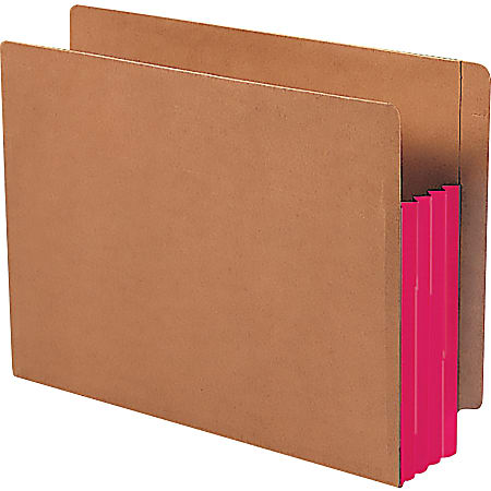 Smead® Extra-Wide Expansion End-Tab File Pockets, 12"W Body, Letter Size, 30% Recycled, Red, Box Of 10