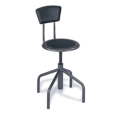 Safco® Diesel Bonded Leather Low-Base Stool With Back, Pewter