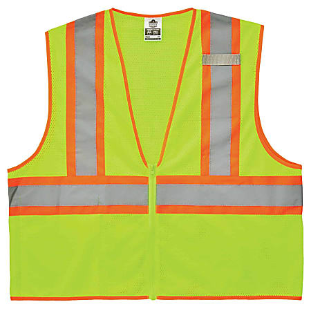 Ergodyne GloWear Safety Vest, Economy 2-Tone, Type-R Class 2, 4X/5X, Lime, 8229Z