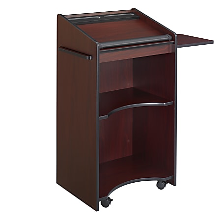 Safco® Executive Mobile Lectern, Mahogany