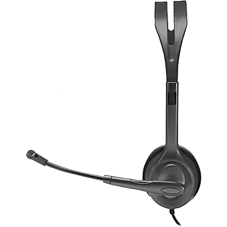 Logitech H111 Stero Headset Stereo Mini phone 3.5mm Wired 20 Hz 20 kHz Over  the head Binaural Supra aural 7.71 ft Cable Bi directional Microphone Black  Graphite - Office Depot