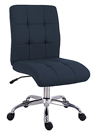 Brenton Studio® Dexie Quilted Fabric Low-Back Task Chair, Navy