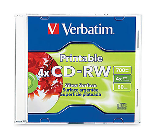 Verbatim DataLifePlus - CD-RW - 700 MB (80min) 2x - 4x - silver - ink jet printable surface - slim jewel case