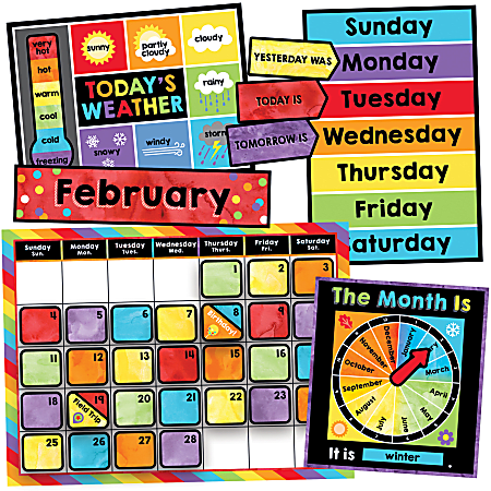 Carson Dellosa Education Calendar Bulletin Board Sets, Celebrate Learning, Pack Of 2 Sets