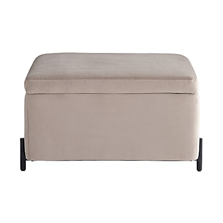 Lifestyle Solutions Kansas Large Storage Ottoman, 31.1"W x 31.1"D x 18.1"H, Taupe