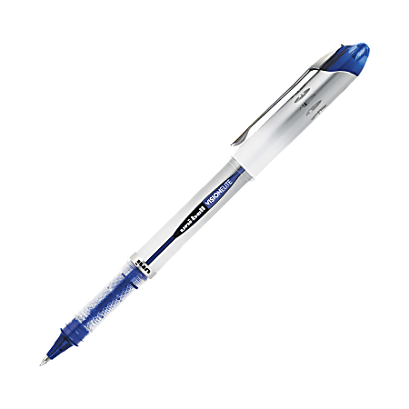 Uni-Ball Vision Elite Rollerball Pen, Bold Point, 0.8 mm, Light Gray Barrel, Blue Ink
