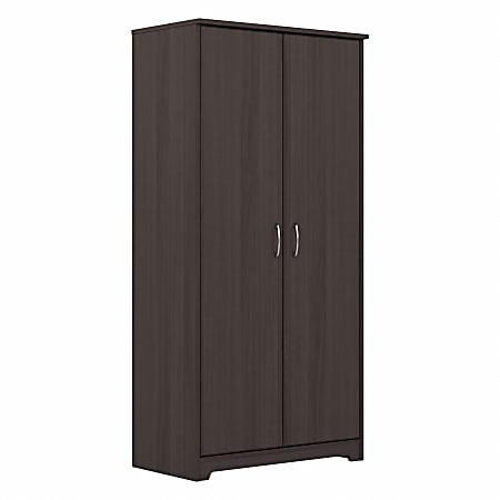 Bush® Furniture Cabot Tall 30"W Storage Cabinet With Doors, Heather Gray, Standard Delivery