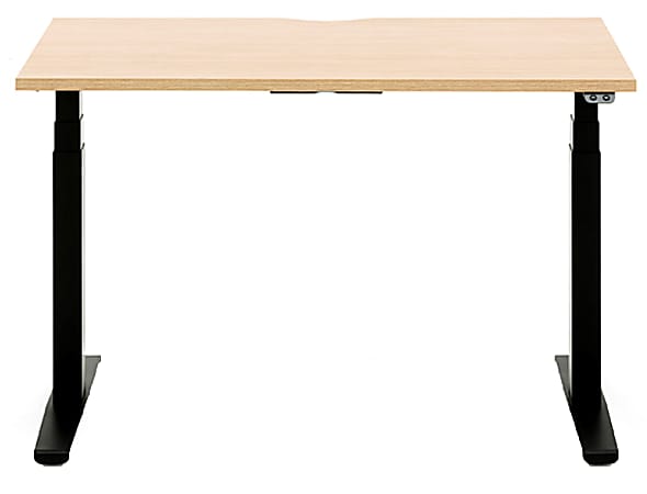 Allermuir Slide Electric 48"W Height-Adjustable Standing Desk, Oak/Black