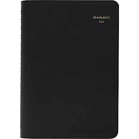 AT-A-GLANCE 2023 RY Daily Appointment Book Planner, Black, Small, 5" x 8"