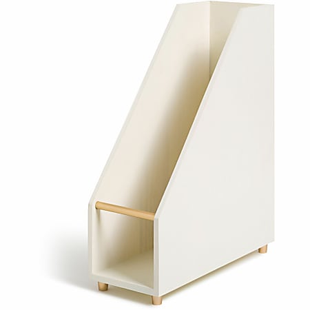 U Brands® Juliet Collection Magazine Holder - White - Pine Wood - 1 Each
