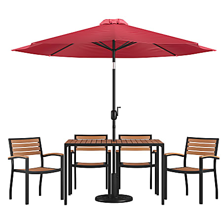Flash Furniture Lark 7 Piece Outdoor Patio Dining Table Set 29 12 H x ...