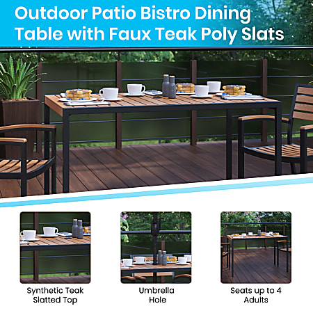 Flash Furniture Lark 7 Piece Outdoor Patio Dining Table Set 29 12 H x ...