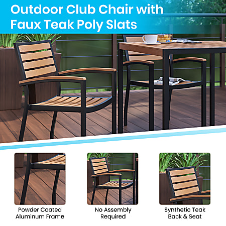 Flash Furniture Lark 7-Piece Outdoor Patio Dining Table Set, 29-1/2"H x ...