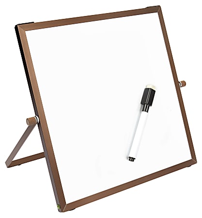 Office Depot® Brand Magnetic Table-Top Dry-Erase Board, 10" x 10", Dark Bronze Aluminum Frame